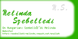 melinda szebelledi business card